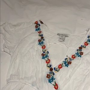 White flowery romper